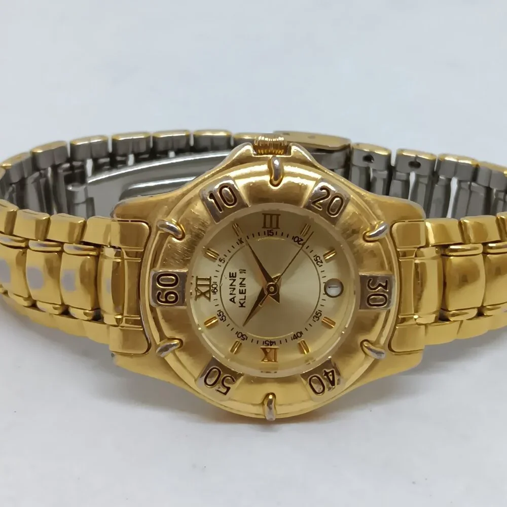 Anne Klein II AK10/1562 Women's 28mm Gold Tone Quartz Date Watch